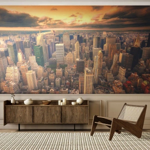 Fotomural Autadhesivo Deluxe Sticker - Metrópolis dorada - Ciudad, Nueva York, Arquitectura - 100x70 cm