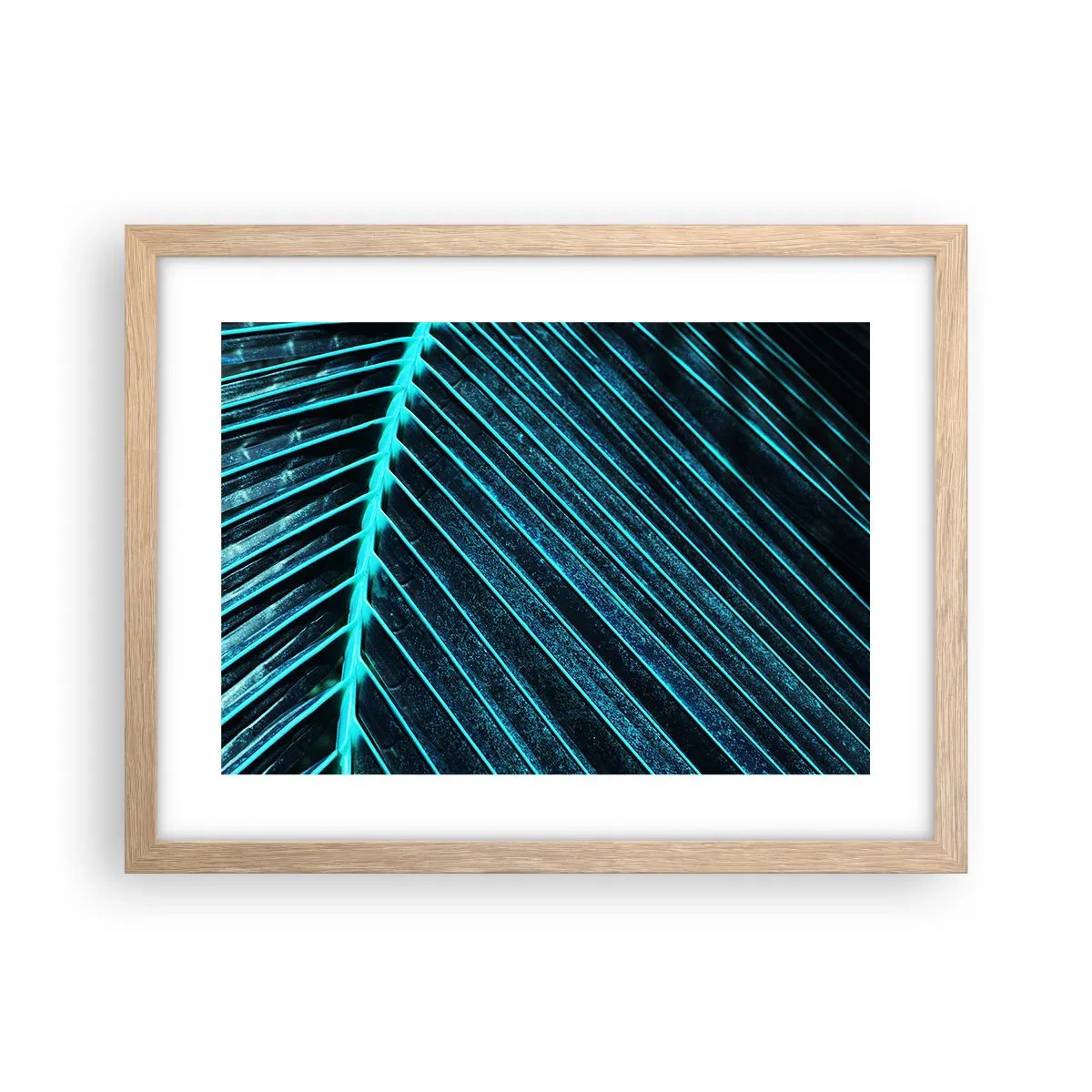 Póster en marco roble claro - La textura del verde - 40x30 cm