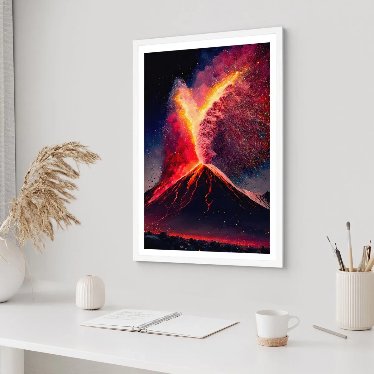 Póster en marco blanco - Belleza y horror - 70x100 cm