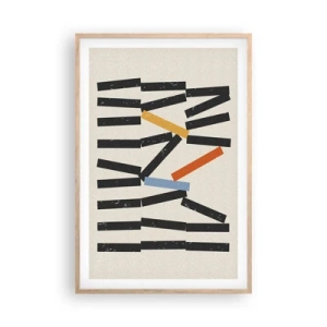 Póster en marco roble claro - Dominó - composición - 61x91 cm