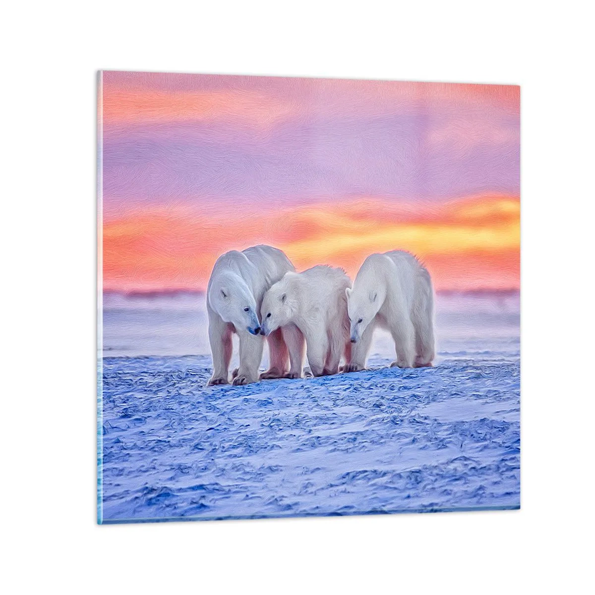 Cuadro sobre vidrio - Impresiones sobre Vidrio - Todo lo que necesitas es el calor de la familia - 70x70 cm