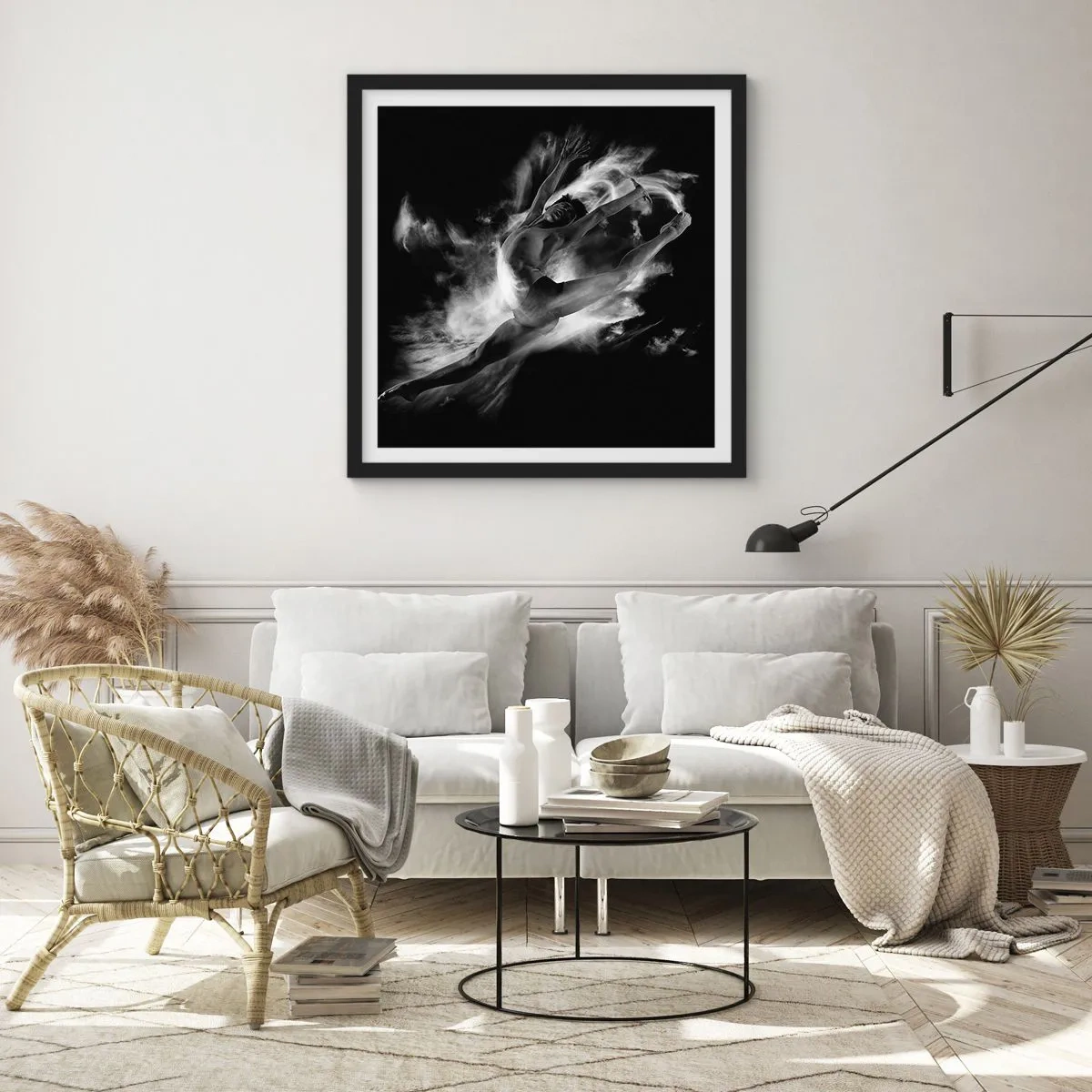 Póster en marco negro - El arte del vuelo - 30x30 cm