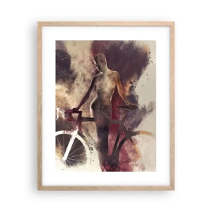 Póster en marco roble claro - En las formas de mármol un alma ciclista - 40x50 cm