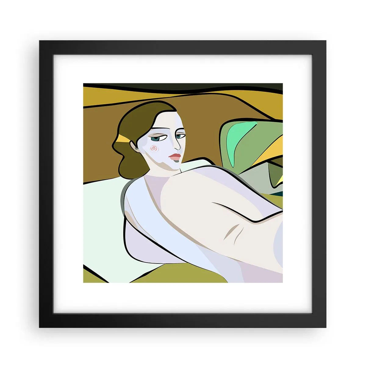 Póster en marco negro - Retrato íntimo - 30x30 cm