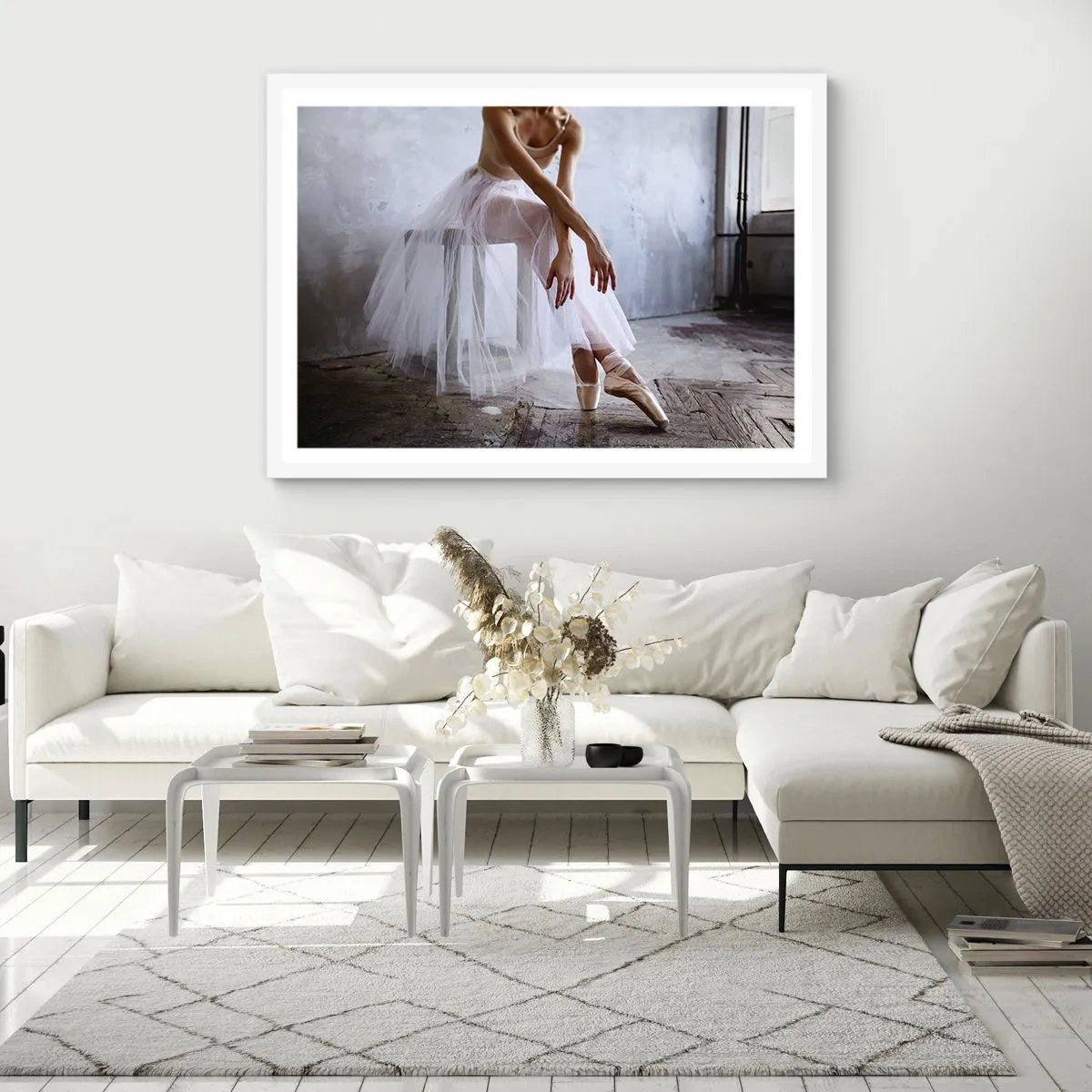 Póster en marco blanco - Antes de que brillen las luces del escenario - 100x70 cm