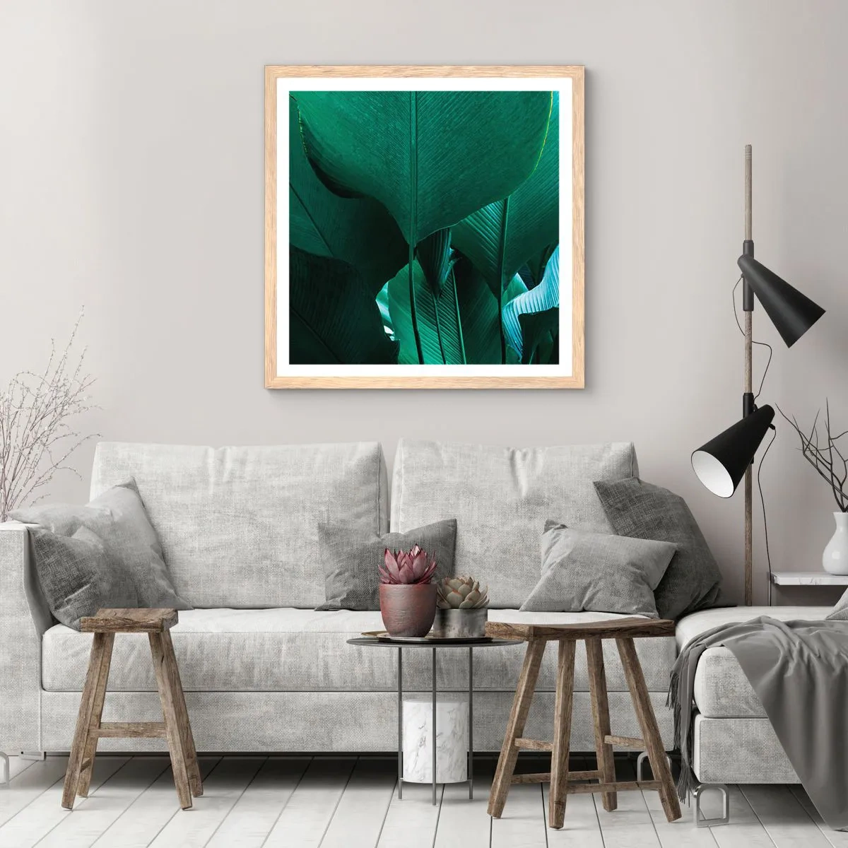 Póster en marco roble claro - De cara a la luz - 60x60 cm