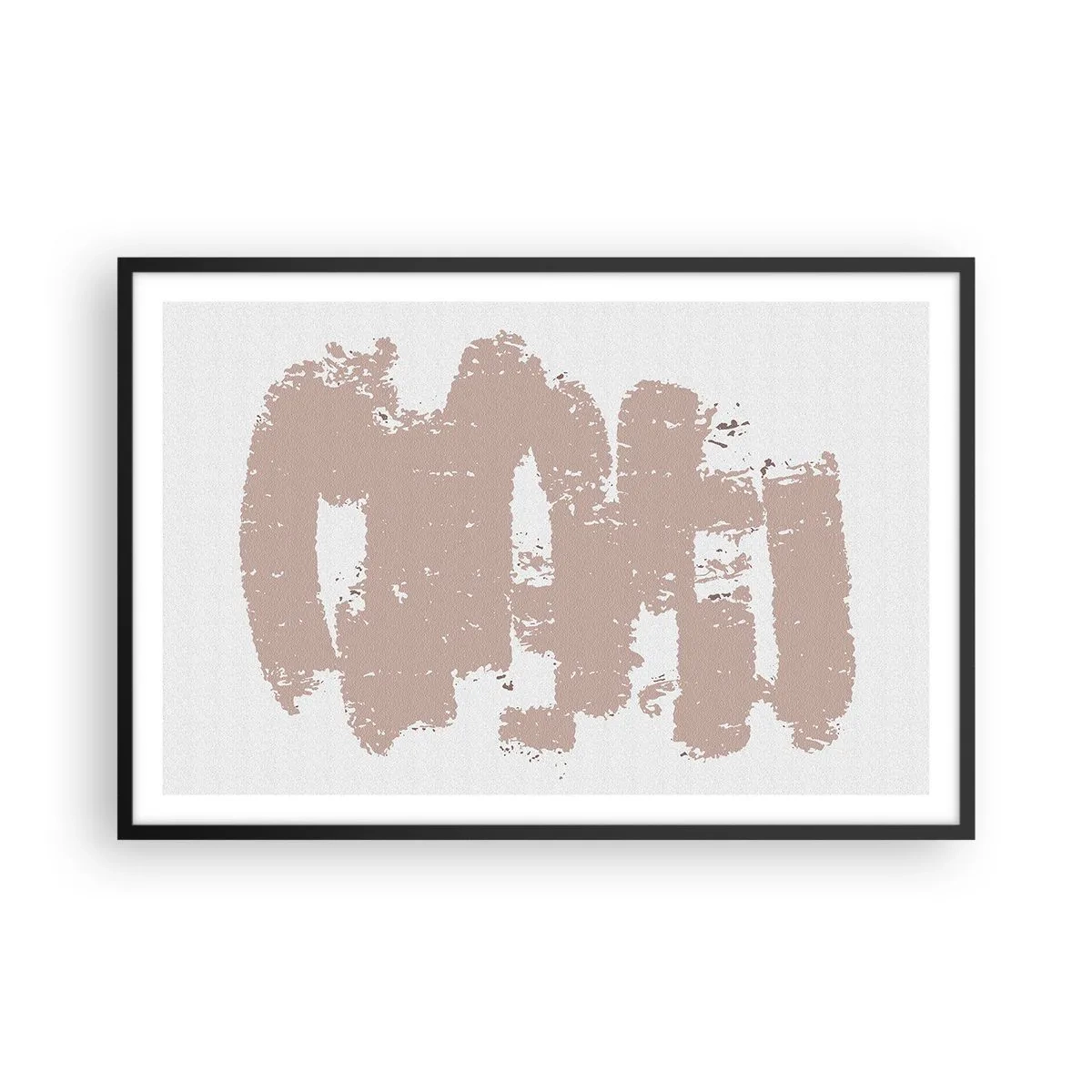 Póster en marco negro - Abstracción en rosa suave - 91x61 cm