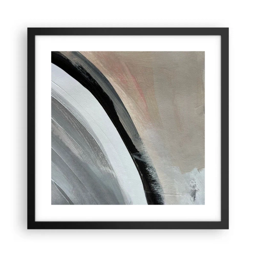 Póster en marco negro - Composición: un arco negro y gris - 40x40 cm