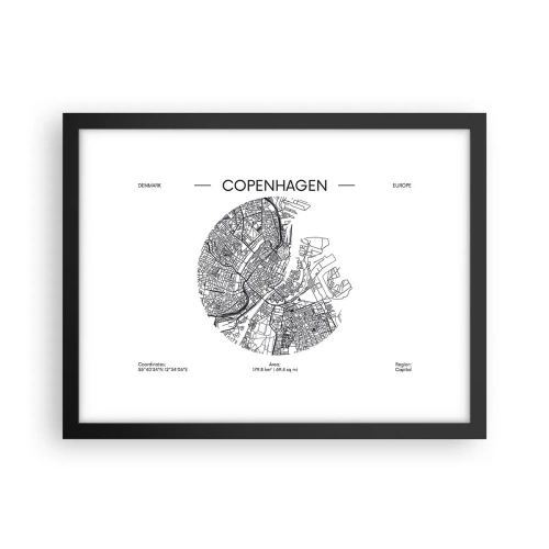 Póster en marco negro - Anatomía de Copenhague - 40x30 cm
