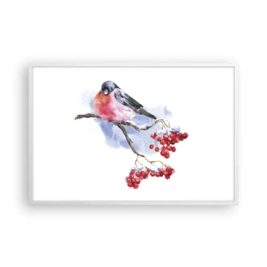 Póster en marco blanco - Invierno en color - 91x61 cm