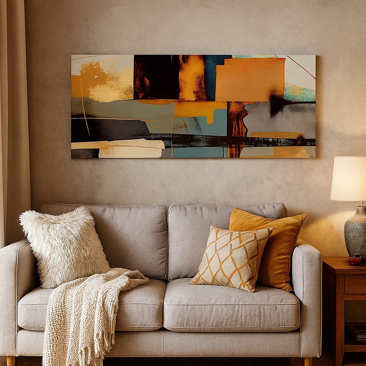 Cuadro sobre lienzo - Impresión de Imagen - Abstracción: luces y sombras - 30x30 cm