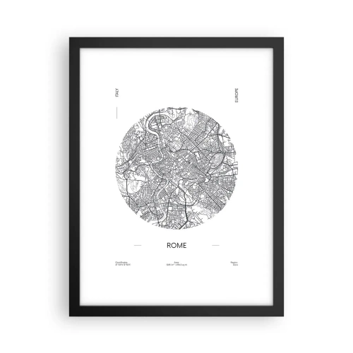 Póster en marco negro - Anatomía de Roma - 30x40 cm