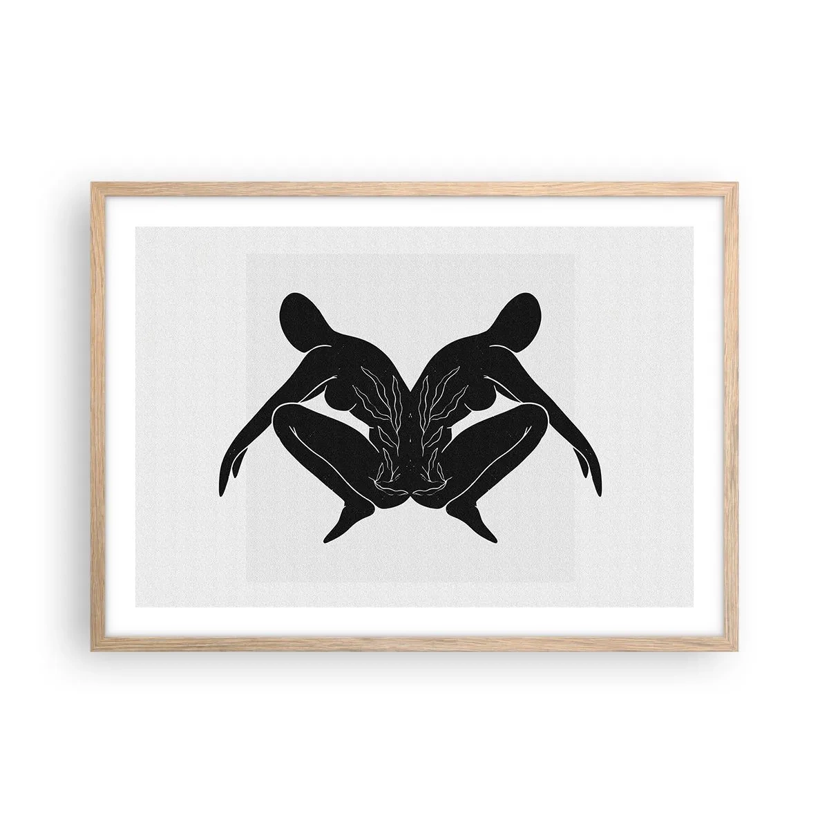 Póster en marco roble claro - Un alma compartida - 70x50 cm