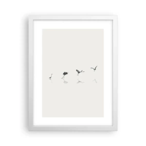 Póster en marco blanco - Cuatro sencillos pasos para despegar - 30x40 cm