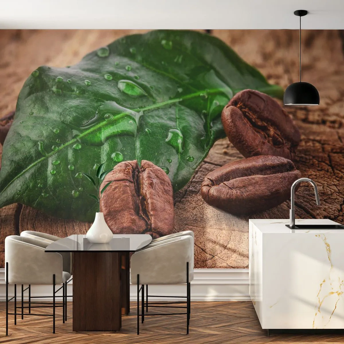 Fotomural Premium Sand - El auténtico y negro - Gastronomía, Café, Grano de café - 100x70 cm
