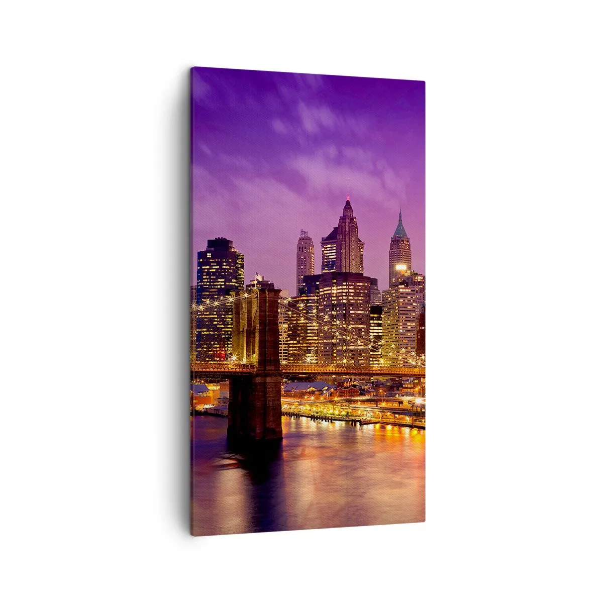 Cuadro sobre lienzo - Impresión de Imagen - Manhattan púrpura y dorado - 45x80 cm