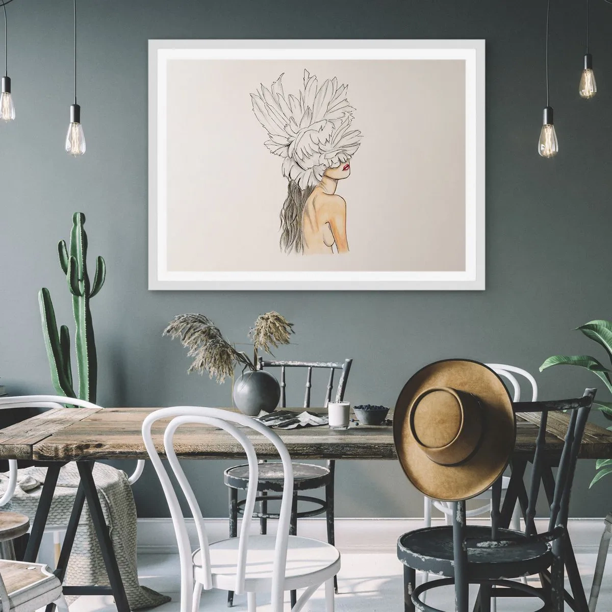 Póster en marco blanco - Belleza coronada - 91x61 cm