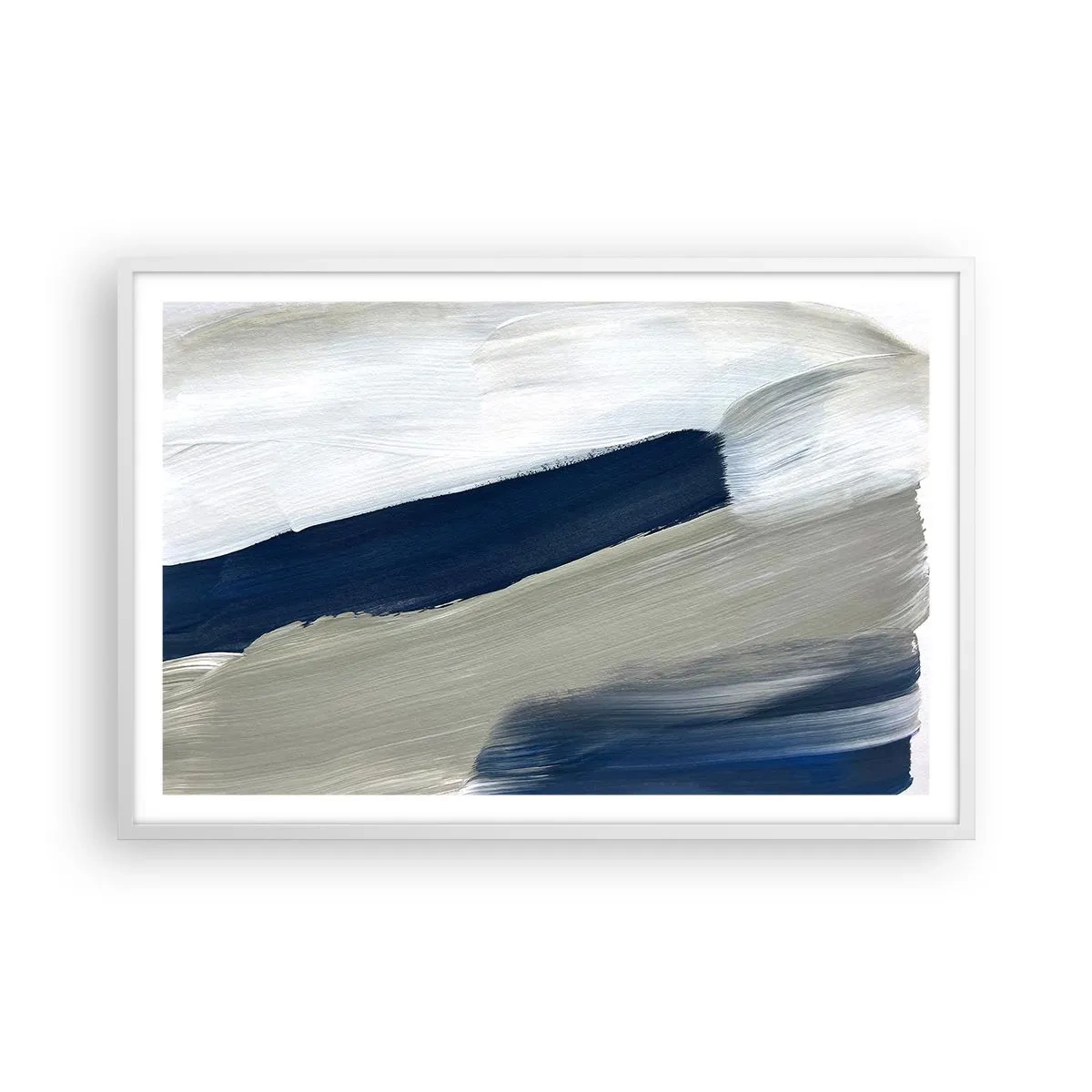 Póster en marco blanco - Encuentro con el blanco - 91x61 cm