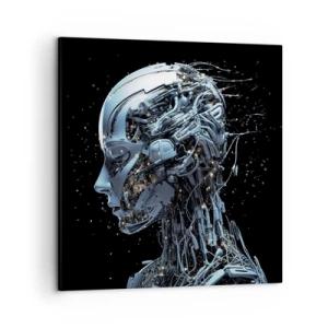 Cuadro sobre lienzo - Impresión de Imagen - La tecnología es una mujer - 50x50 cm