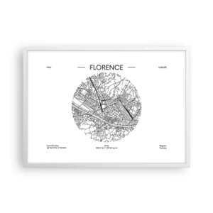 Póster en marco blanco - Anatomía de Florencia - 70x50 cm