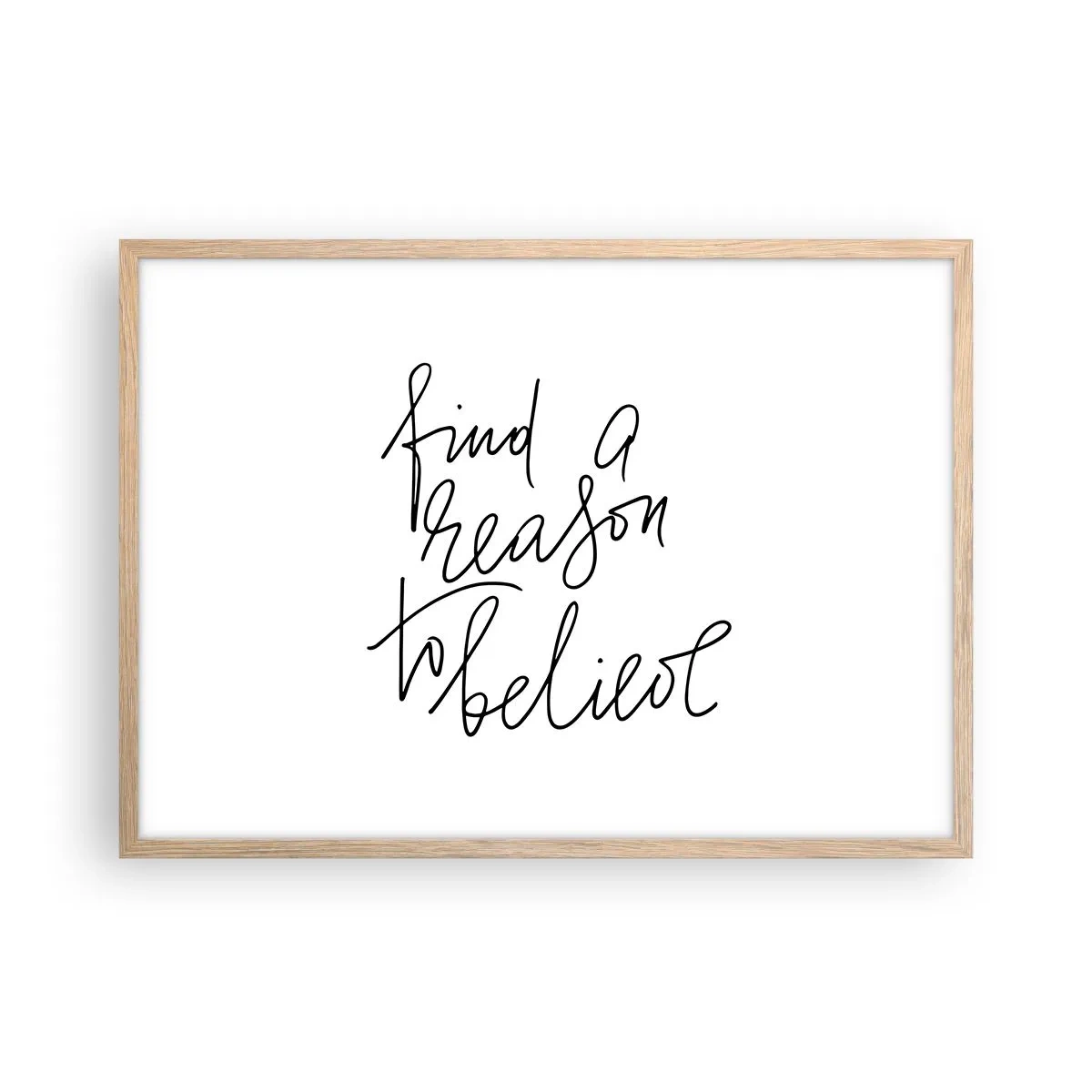 Póster en marco roble claro - Es posible - 70x50 cm