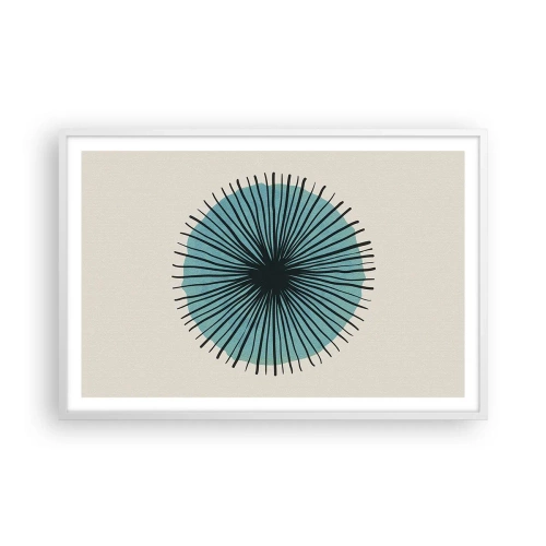 Póster en marco blanco - Radiante en azul - 91x61 cm