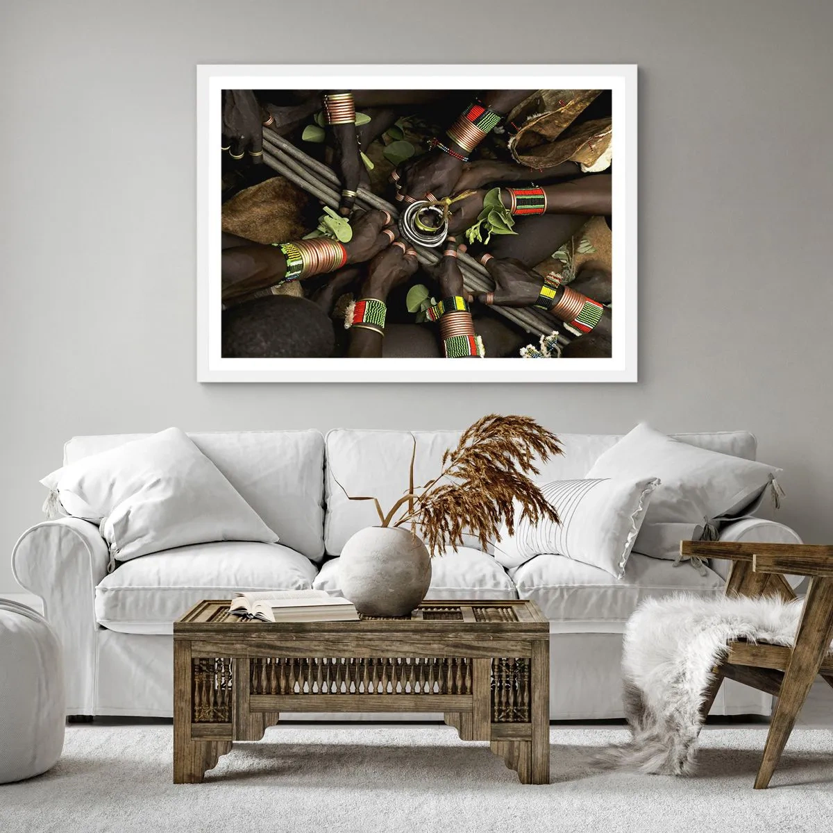 Póster en marco blanco - Estamos juntos - 30x30 cm