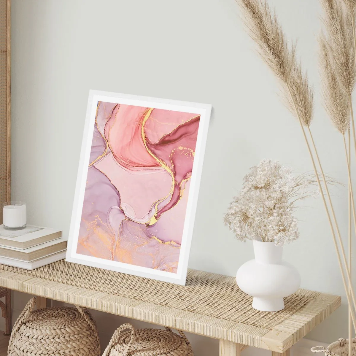 Póster en marco blanco - Caricia de colores - 30x40 cm