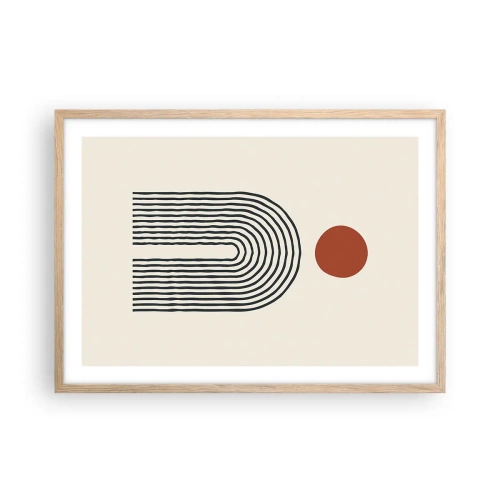 Póster en marco roble claro - Magnetismo de formas y colores - 70x50 cm