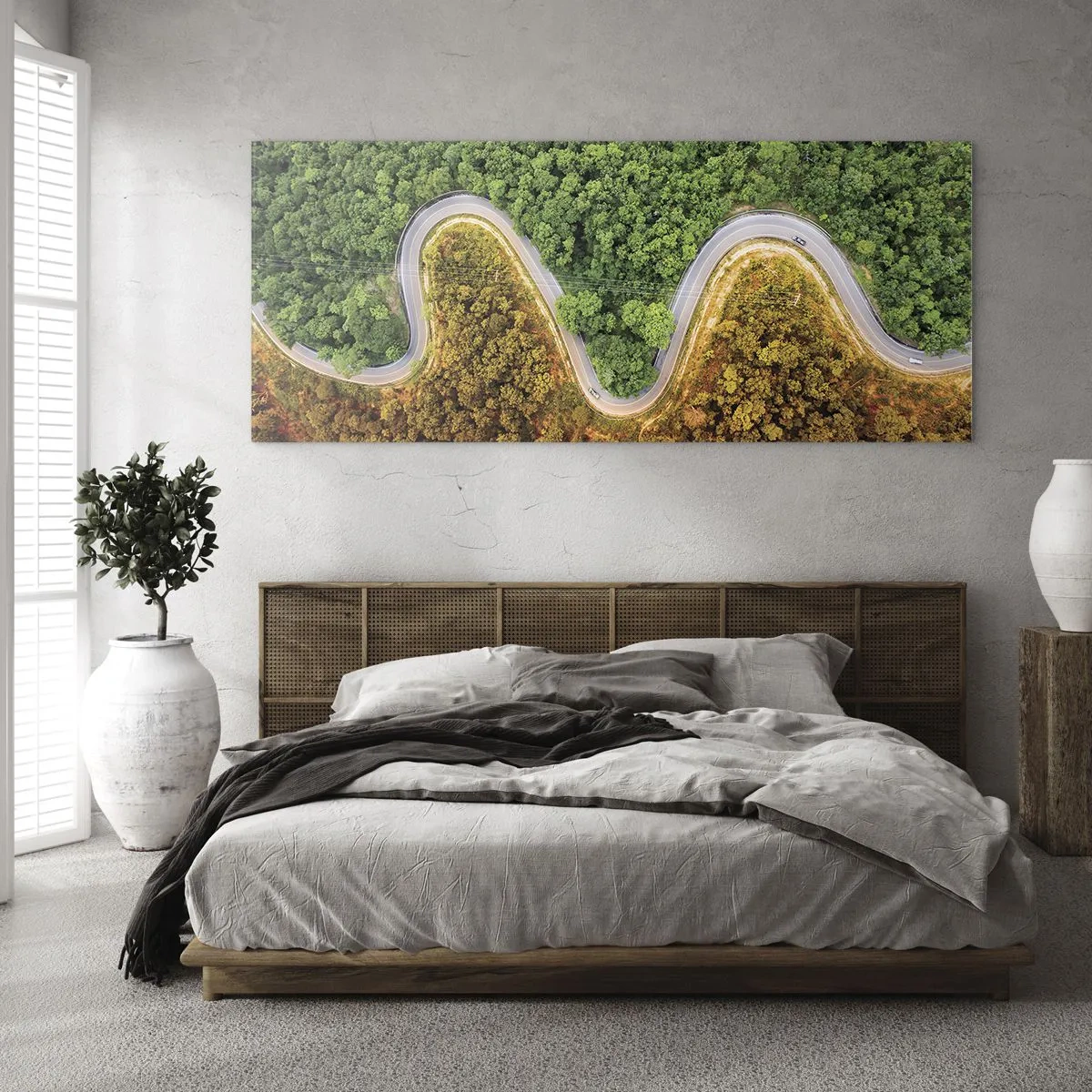 Cuadro sobre vidrio - Impresiones sobre Vidrio - Frontera serpenteante - 100x40 cm