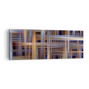 Cuadro sobre lienzo - Impresión de Imagen - Patrones geométricos abstractos en colores pastel - 140x50cm - Tejido de luz - Decoración de pared moderna para salón y dormitorio ARTTOR