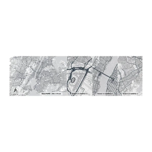 Muestra de fotomural Premium Canvas - Anatomía de una metrópolis - Nueva York, Mapa, manhattan - 100x30 cm