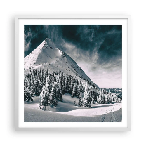 Póster en marco blanco - Tierra de nieve y hielo - 60x60 cm