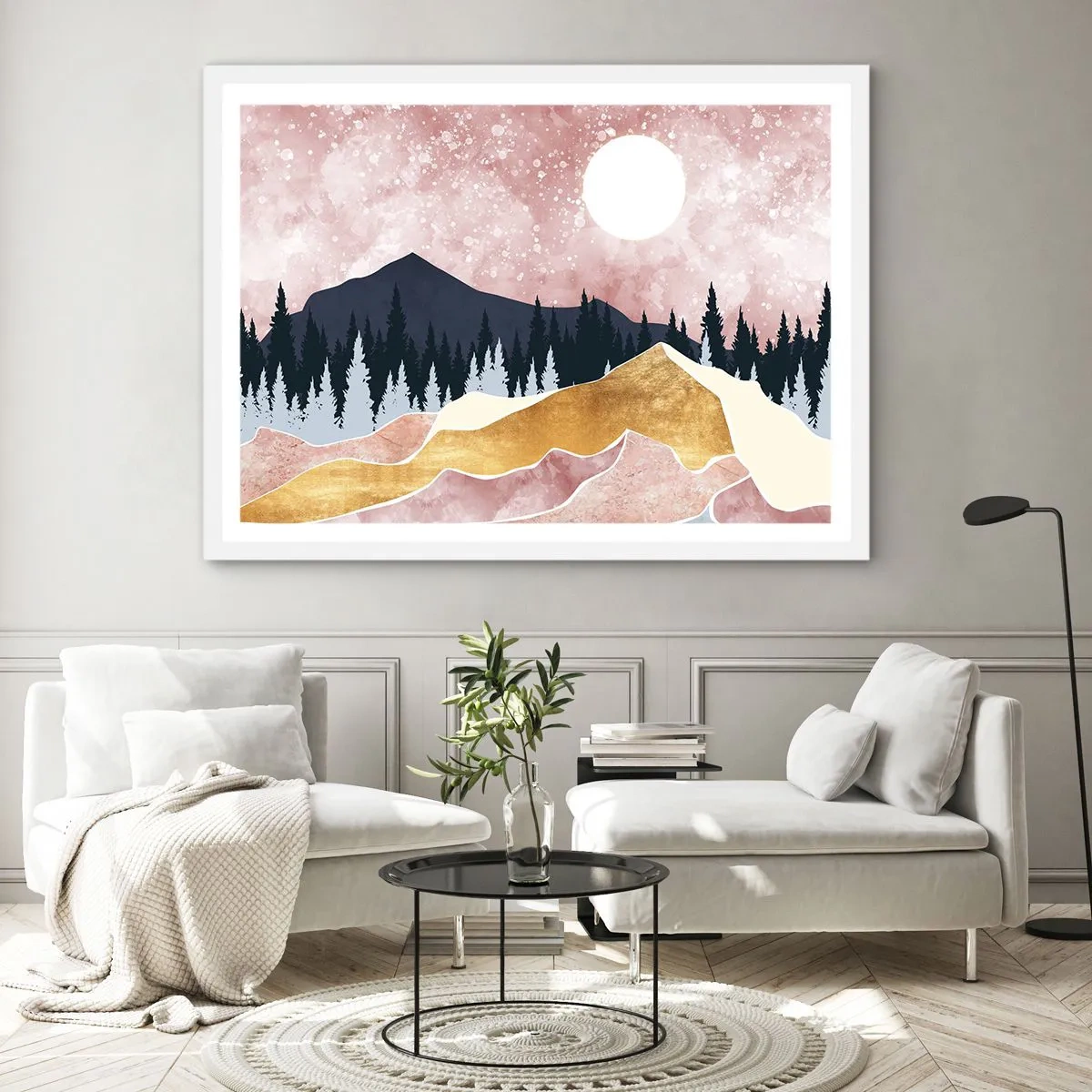 Póster en marco blanco - Vigilancia nocturna - 91x61 cm