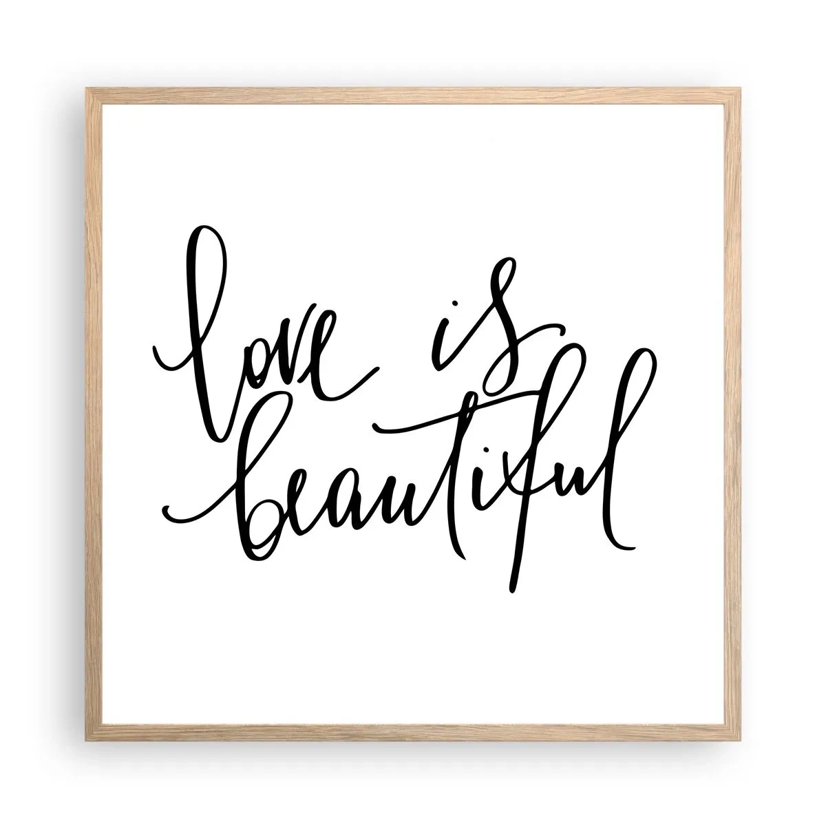 Póster en marco roble claro - Leer y repetir - 60x60 cm