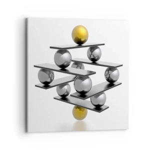 Cuadro sobre lienzo - Impresión de Imagen - Balance de oro y plata - 70x70 cm