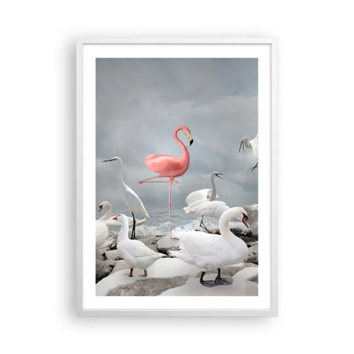 Póster en marco blanco - ¿De dónde vengo? - 50x70 cm