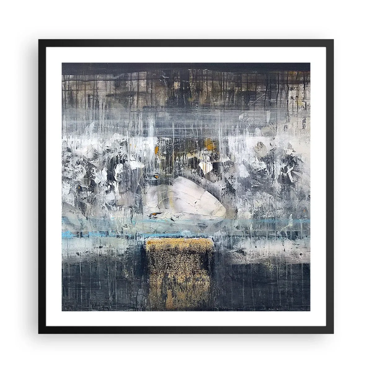 Póster en marco negro - Hielo abstracto - 60x60 cm