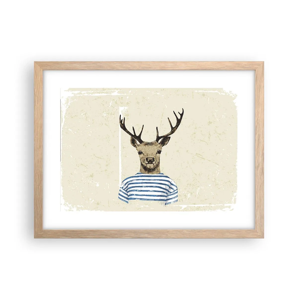 Póster en marco roble claro - Porque me gustan las camisas de rayas - 40x30 cm