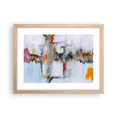 Póster en marco roble claro - Abstracto sobre el agua - 40x30 cm