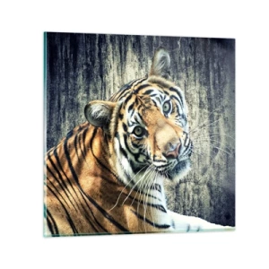 Cuadro sobre vidrio - Impresiones sobre Vidrio - Retrato en corrientes de luz - 40x40 cm