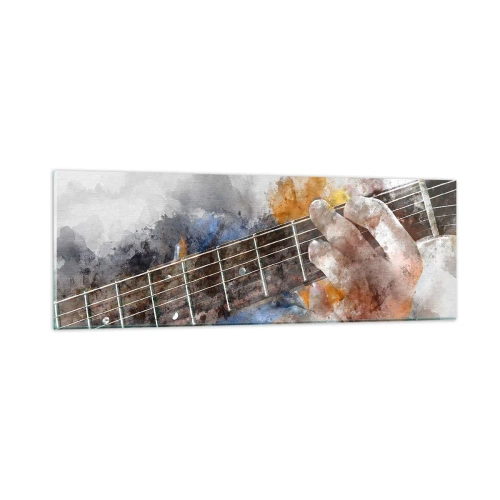 Cuadro sobre vidrio - Impresiones sobre Vidrio - Poesía entre las cuerdas - 90x30 cm