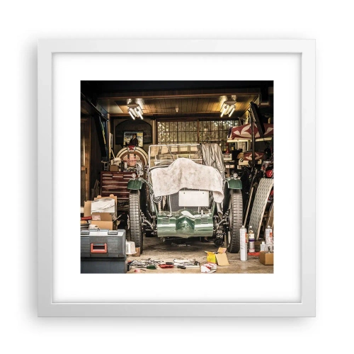 Póster en marco blanco - Volver al pasado - 30x30 cm