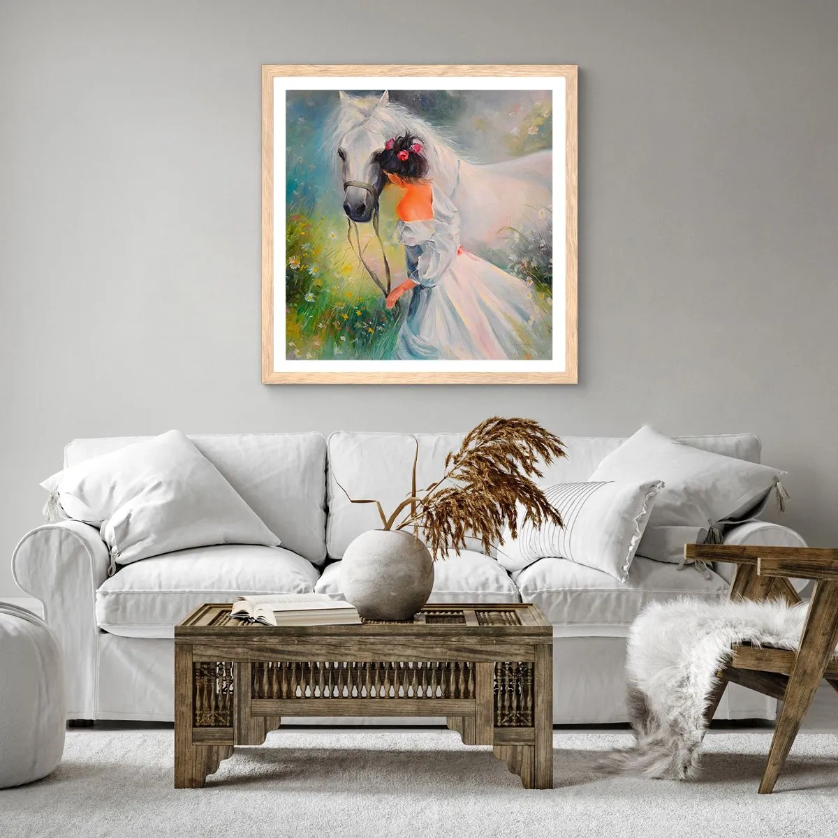 Póster en marco roble claro - Como si de un hermoso sueño se tratara - 30x30 cm