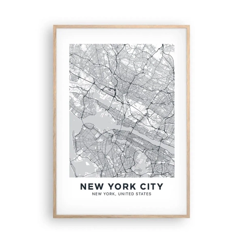 Póster en marco roble claro - Anatomía de una metrópolis - 70x100 cm