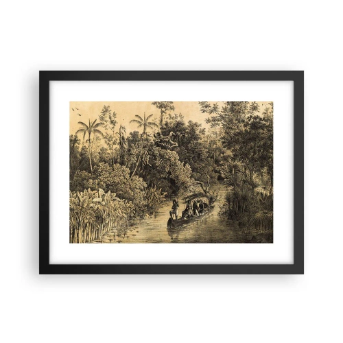 Póster en marco negro - Expedición a la fuente - 40x30 cm