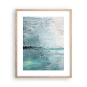 Póster en marco roble claro - Horizontalmente sobre el azul - 40x50 cm