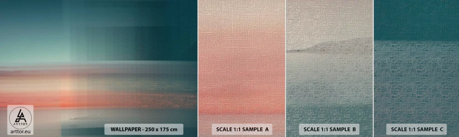 Muestra de fotomural Premium Canvas - Abstracción: ondas de luz - Agua, Cielo, Minimalismo - 100x30 cm