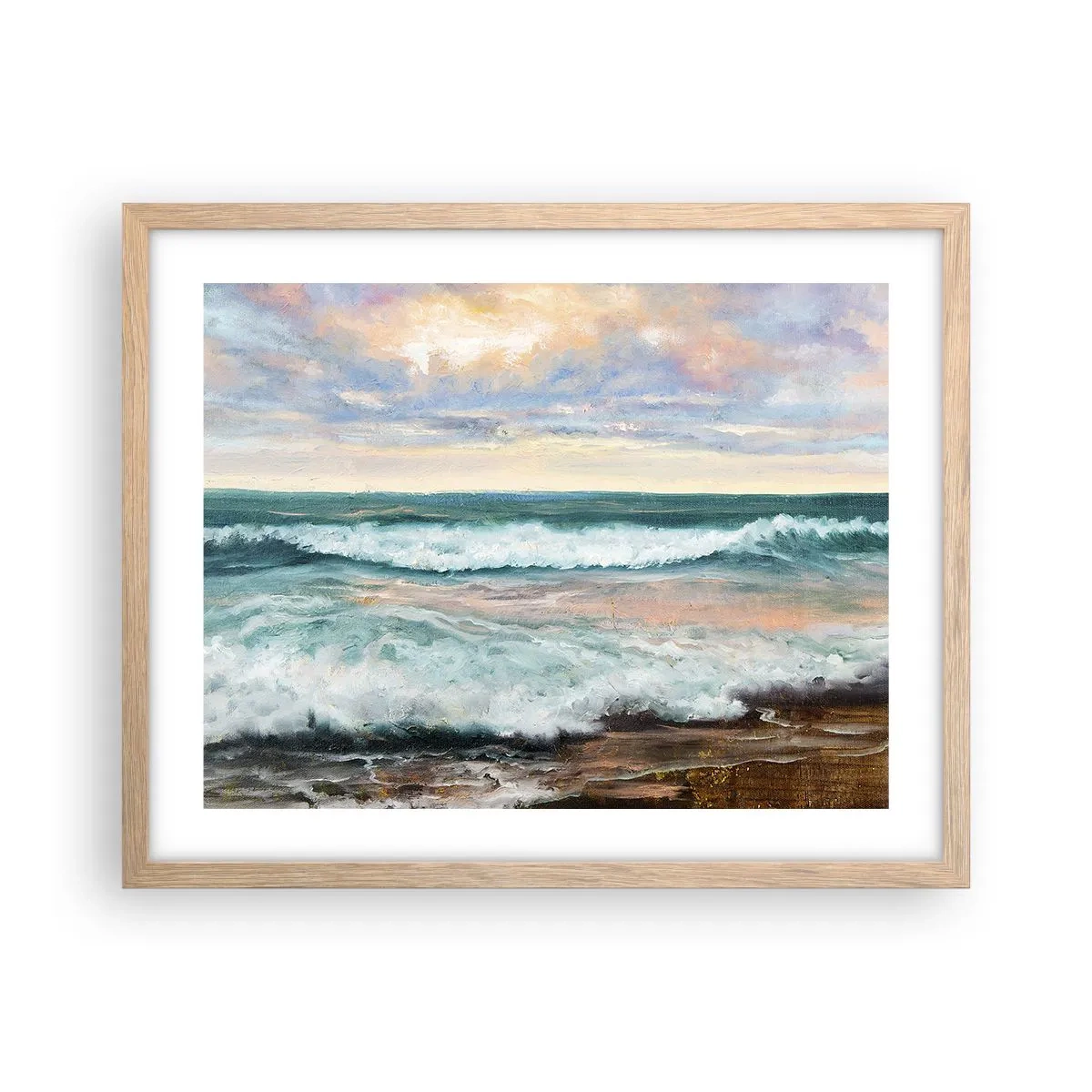 Póster en marco roble claro - Aquí suavizarás tu alma - 50x40 cm