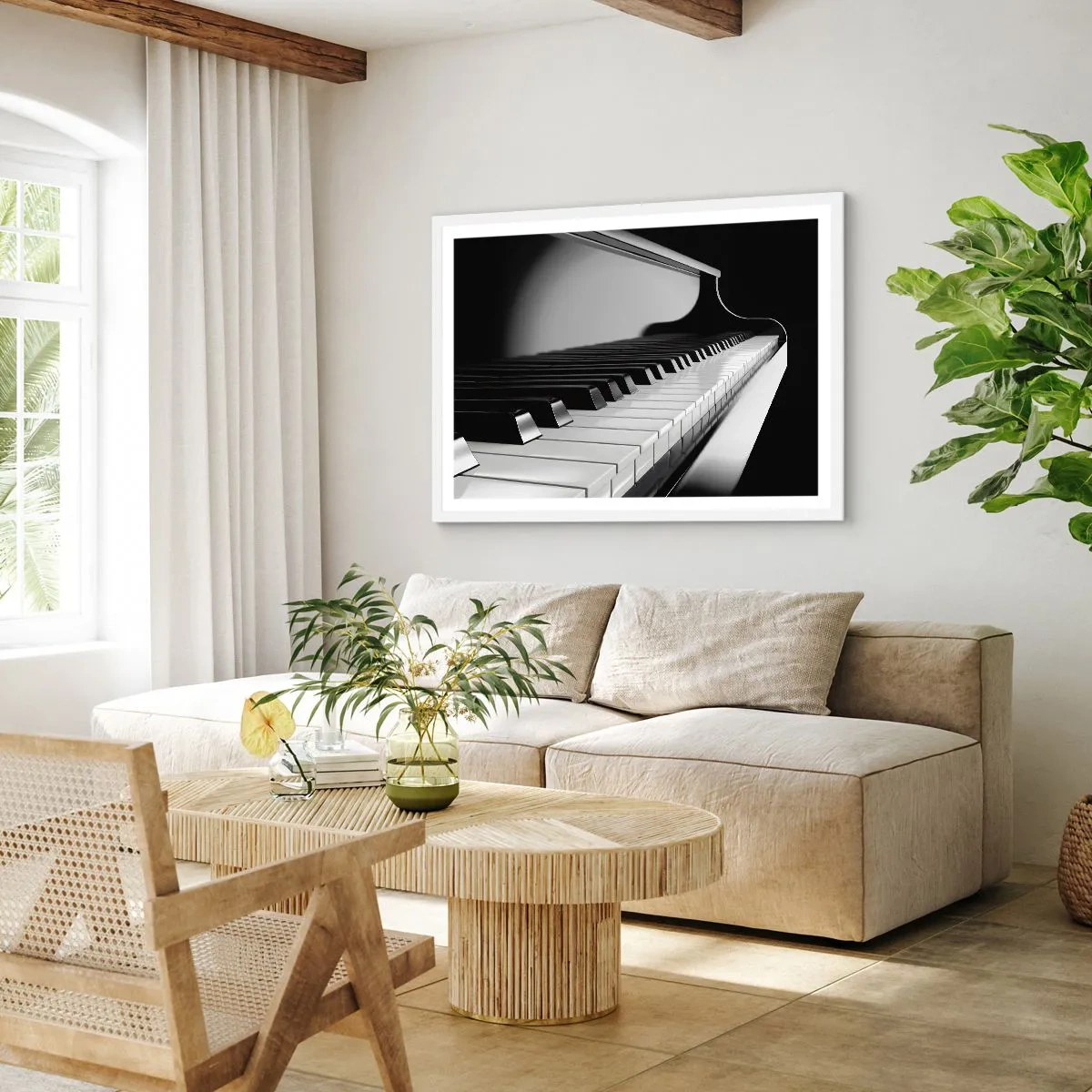 Póster en marco blanco - Armonía musical - 70x50 cm